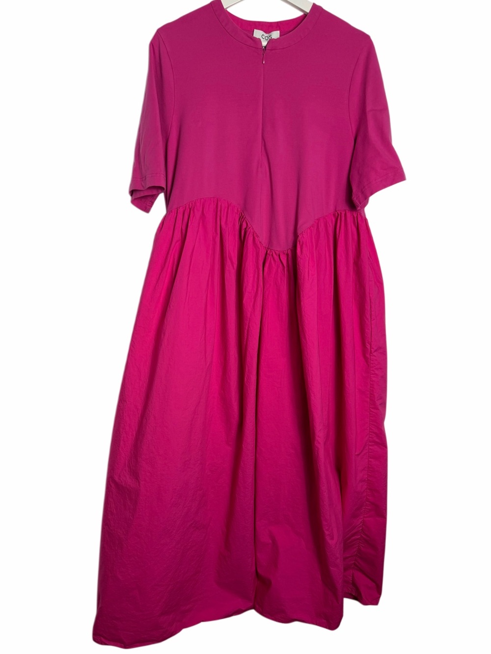 COS Asymmetrical Waist Midi Cotton Dress - Picture 2 of 8